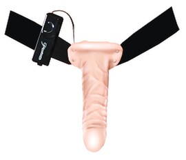 10“ Vibrating Hollow Strap-on