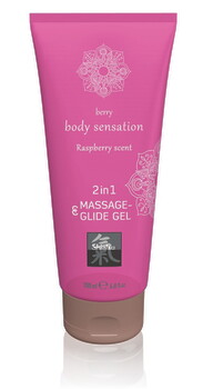 Massage og glide-gel 2in1 Raspberry scent