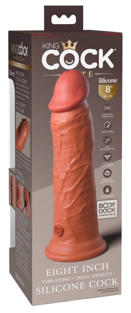 8“ Vibrating + Dual Density Silicone Cock